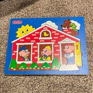 Three Little Pigs Puzzle - Blue and Red